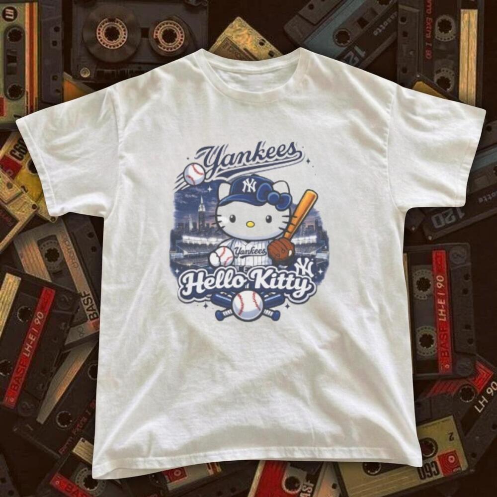 Hello New York Yankees White T-Shirt